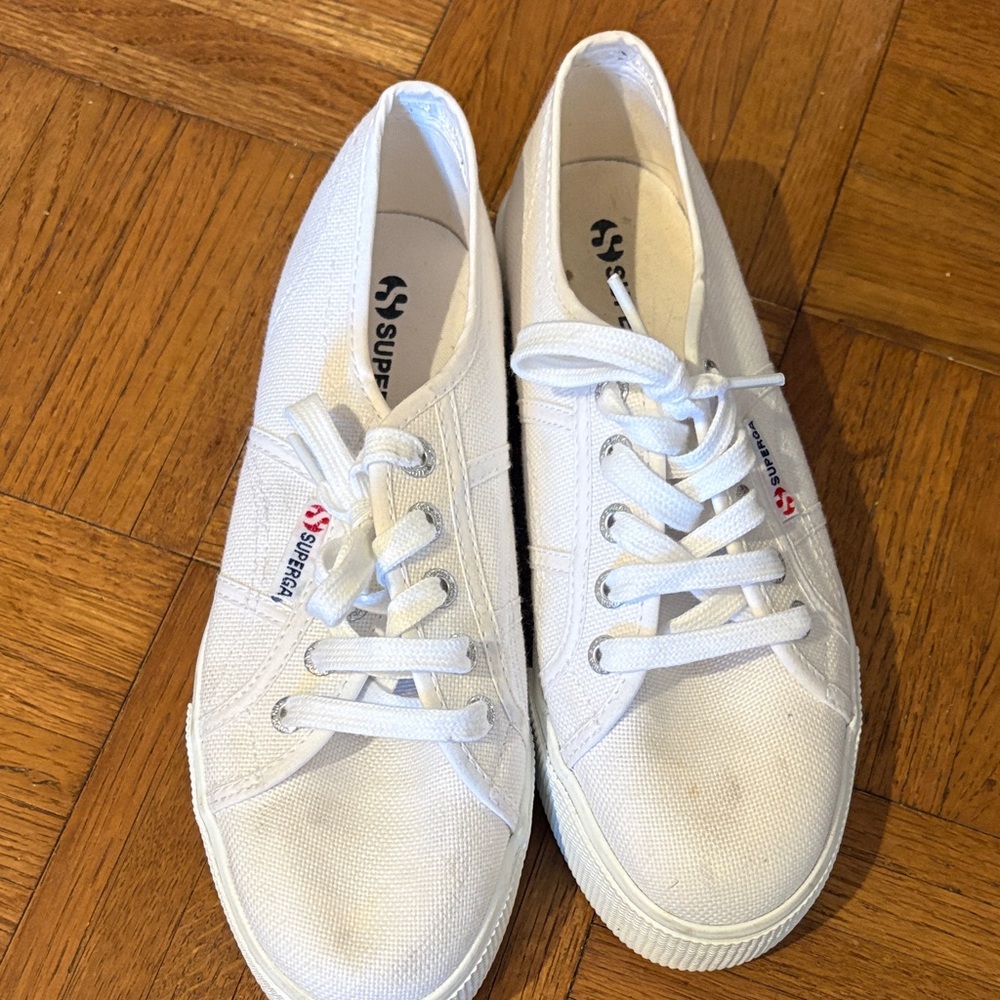 Superga Women's White Canvas Sneakers - platform 2740